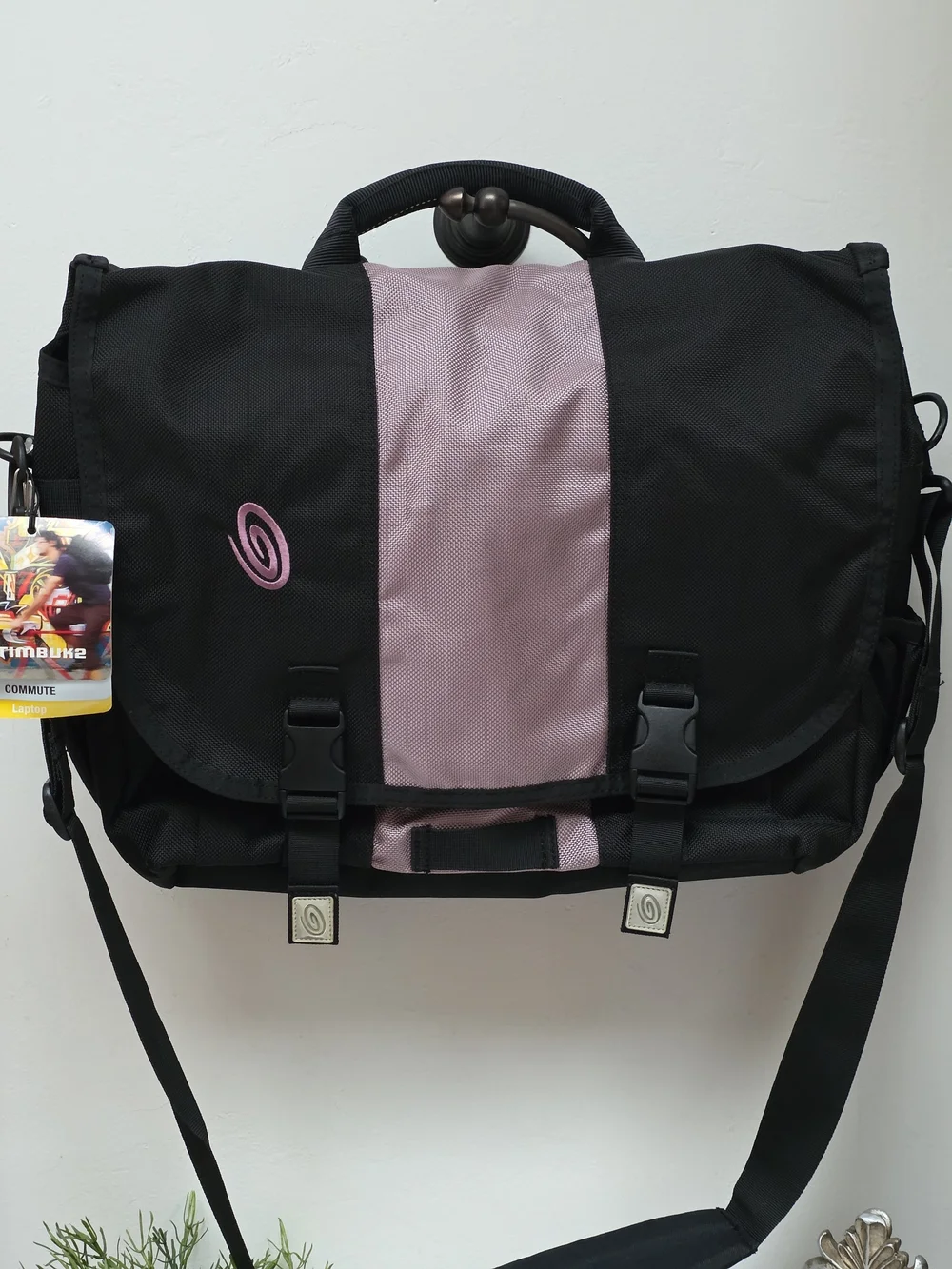 Timbuk2 Black and Lavender Messenger Laptop Bag, Vintage Deadstock, Y2k Rare NWT